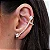 Brinco Ear Cuff Linha Cravejada e Gota Cristal Dourado - Imagem 2
