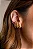 Brinco Ear Hook Todo Cravejado Marrom com Banho em Ouro 18k - Imagem 2