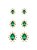 TRIO OVAL CRAVEJADO VERDE - Imagem 1