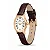 Relógio Feminino Oval Bellevie Dourado e Pulseira de Couro Marrom - Imagem 2