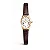 Relógio Feminino Oval Bellevie Dourado e Pulseira de Couro Marrom - Imagem 1