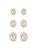 TRIO DE BRINCO OVAL CRAVEJADO CRISTAL GOLD - Imagem 1