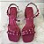 SANDÁLIA PINK SALTO ALTO BLOCO MINI SPIKES - CHERRY - Imagem 2