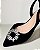 SAPATILHA SLINGBACK BICO FINO ENFEITE CRISTAIS CAMURÇA PRETO - LARA - Imagem 2
