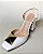 SCARPIN OFF WHITE VERNIZ SALTO BLOCO ENFEITE DOURADO - GEORGIA - Imagem 1