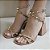 SANDÁLIA NUDE SALTO BLOCO MINI SPIKES DOURADAS - BEATRIZ - Imagem 1