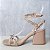 SANDÁLIA NUDE SALTO BLOCO MINI SPIKES DOURADAS - BEATRIZ - Imagem 2