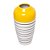 Vaso Decorativo Cerâmica Branco Amarelo - Imagem 1