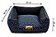 Cama Quadrada para Cachorro ou Gato Luppet Luxo Azul Ossinho - Imagem 11