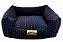 Cama Quadrada para Cachorro ou Gato Luppet Luxo Preto com Bolinhas coloridas - Imagem 1