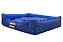 Cama Retangular Luxo Azul Bolinhas para Cachorro ou Gato - Imagem 3