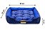 Cama Retangular Luxo Azul Bolinhas para Cachorro ou Gato - Imagem 4