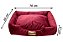Cama Retangular Super Luxo  Cor Bordo para Cachorro ou Gato - Imagem 2