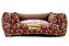 Cama Quadrada para Cachorro ou Gato Luppet Luxo Marrom Floral - Imagem 7