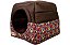 Cama Iglu e Toca Para Cachorro  Luxo Marrom Floral - Imagem 5