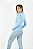 Pijama Feminino Longo em Ribana Azul Cachorros - Imagem 2
