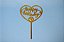 Topo de Bolo Pequeno Happy Birthday Dourado Modelo 2 - Imagem 1