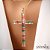 Gargantilha crucifixo grosso pedras coloridas - Imagem 1