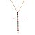 Gargantilha crucifixo fino pedras coloridas - Imagem 2