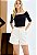 LEZ A LEZ SHORTS SARJA HOT PANT CINTURA MÉDIA OFF-WHITE - Imagem 1
