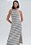 HERING VESTIDO MIDI LISTRADO COM FENDA - AZUL - Imagem 1