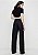 DZARM CALÇA JEANS WIDE LEG CINURA ALTA COM ELASTANO - PRETO - Imagem 2