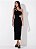 SOMMER VESTIDO MIDI SLIM CANELADO CUT OUT ASSIMÉTRICO PRETO - Imagem 1