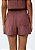 HERING SHORTS FEMININO COM PREGAS EM ALFAIATARIA - MARROM - Imagem 3