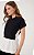 DRESS TO T-SHIRT BATA MALHA COM TECIDO PRETO/OFF WHITE - Imagem 4