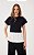 DRESS TO T-SHIRT BATA MALHA COM TECIDO PRETO/OFF WHITE - Imagem 2