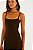 FARM VESTIDO CROPPED DECOTE COSTAS MARROM CHOCOLATE - Imagem 3