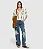 FARM CALCA JEANS BORDADO GUIPURE - Imagem 1
