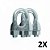 Kit 2 Clips Grampado para Cabo de Aço 3mm 1/8'' - Imagem 1