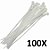 Kit 100 Abraçadeira Nylon Enforca Gato Branca 3,6mmx100mm - Imagem 1