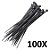 Kit 100 Abraçadeira Nylon Enforca Gato Preta 2,5mmx100mm - Imagem 1