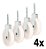 Kit 4 Roldana Branca Plástica Com Parafuso 4cm - Imagem 1