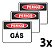 Kit 3 Placa Pvc Perigo Gás Auto-adesiva Jaime - Imagem 1