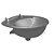 Lavatório Plástico Prata Kit Instalação 3,8L 36X28cm Astra - Imagem 2