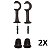 Kit 2 Suporte para Varão Cortina com Ponteira 28mm Imbuia - Imagem 1