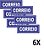 Kit 6 Placa de Aviso e Sinalização Portas Correios 15cmx5cm - Imagem 1