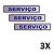 Kit 3 Placa de Aviso Sinalização Portas Serviço 25cmx5cm - Imagem 1