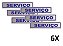 Kit 6 Placa de Aviso Sinalização Portas Serviço 25cmx5cm - Imagem 1
