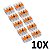 Kit 10 Conector Emenda Compacto Fios e Cabos 3 Vias 221 Wago - Imagem 1