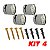 Kit 4 Botão Francês Suporte ABS P/ Espelho + Bucha Parafuso - Imagem 1