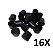 Kit 16 Ponteira Cadeiras Mesa Pés Móveis Tubos Preta 5/8'' - Imagem 1