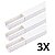 Kit 3 Canaletas Cabos Fios Fita Dupla Face 2MT Branco - Imagem 1