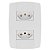 Conjunto 2 Tomadas Branca Monobloco 2P+T 10A 250V 4x2 Ilumi - Imagem 1