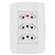 Conjunto 3 Tomadas Branca Monobloco 2P+T 10A 250V 4x2 Ilumi - Imagem 1