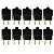 Kit 10 Plug Tomada Pino Macho Prensa Cabo 2P Preto 10A 250V - Imagem 1