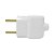 Plug Tomada Pino Macho Prensa Cabo Fio 2P Branco 10A 250V - Imagem 1